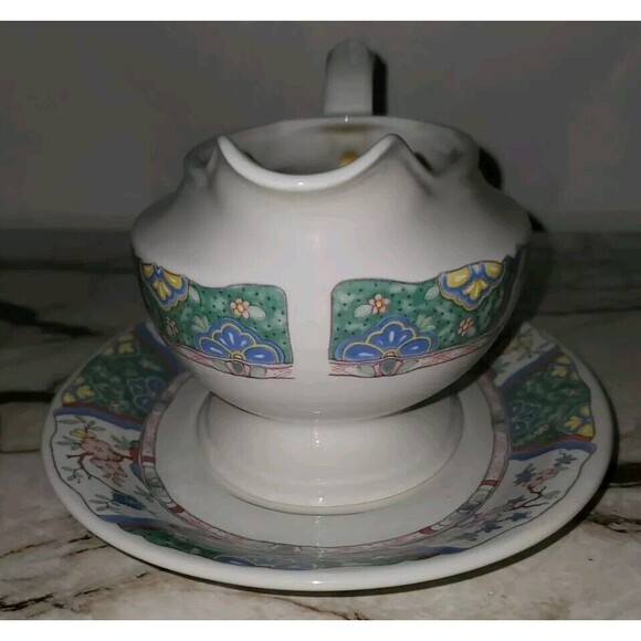 Mikasa Provincial China CV900‎ Villa Medici Gravy Boat & Matching Plate Vintage - Picture 8 of 10